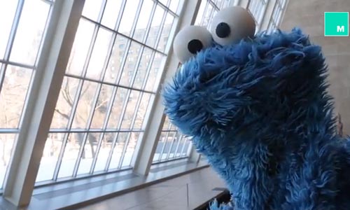 mashable sesame street cookie monster shower thoughts about food met museum new york
