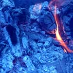 blue campfire
