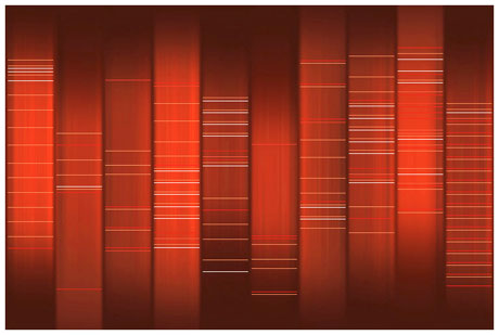 healthtrekker website rendered as red DNA plate by WEB2DNA