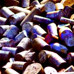 pile of lead cylinders slugs chromatic