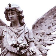 female marble angel star crown heart