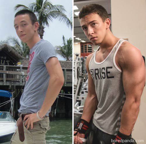 boredpanda 5 years of training guy before and after exercise program