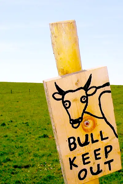 supplement contamination bull field keep out sign