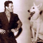 jack lalanne and his dog black and white