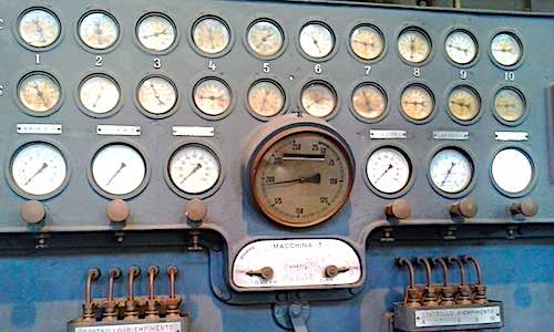 counting calories old control panel with many dials