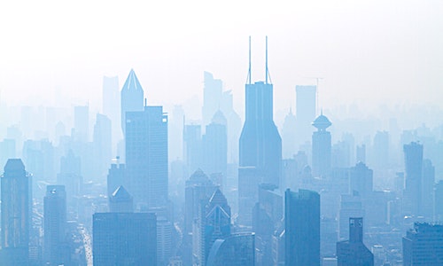 particulate air pollution dementia bluish shanghai buildings in smog