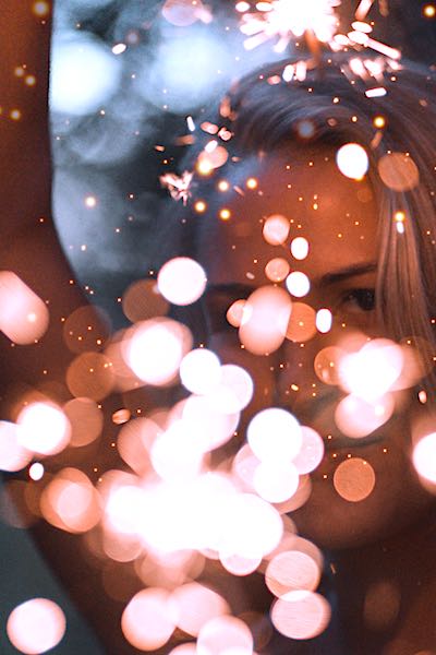magic psilocybin mushrooms depression woman holding sparklers at night